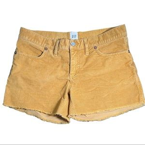 GAP Women Yellow Corduroy Cutoff Shorts WomenSz 6 Mustard Corduroy Cutoff shorts
